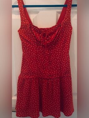 Wild Fable “Emma” Sleeveless Sweetheart Mini Dress•Red with White Stars•XS•NWT